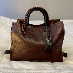 Coach 1941 Rogue 31 in Black Copper / Oxblood with Whipstitch Handle 58116
